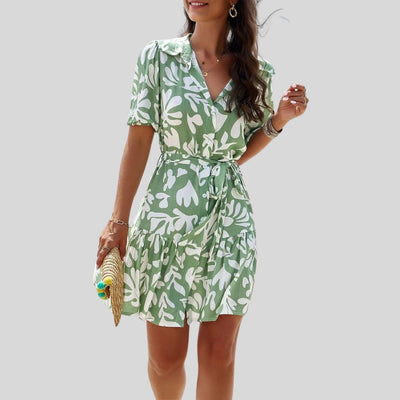 Hemdkleid mit abstraktem Druck