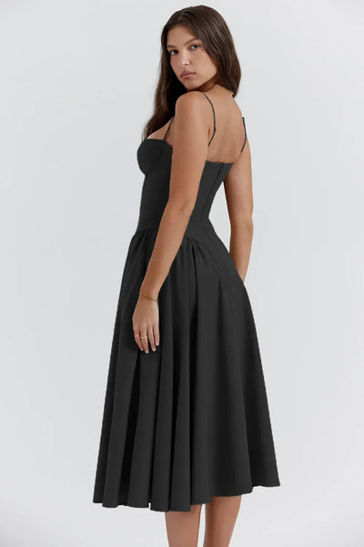 Bärbel | Ärmelloses Midikleid mit Korsettschnitt