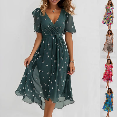 Valerie - V-Ausschnitt-Chiffonkleid für Damen
