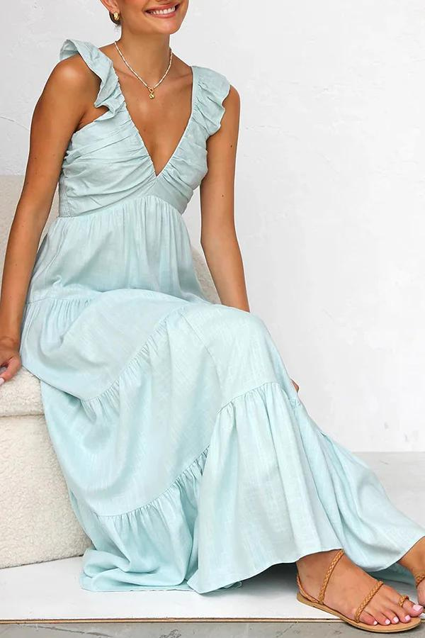 Janna - Elegant long dress with V-neck