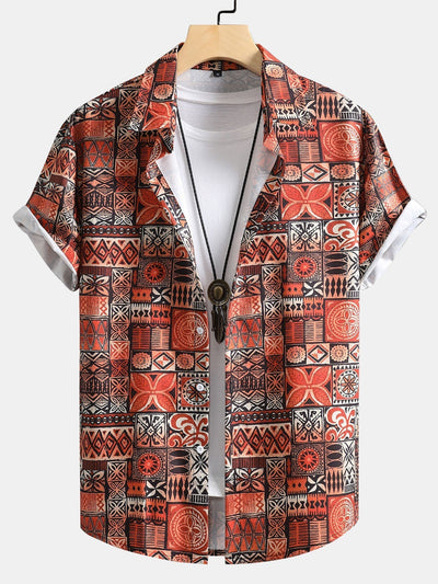 Stove Patchwork Print Button Up Hemd