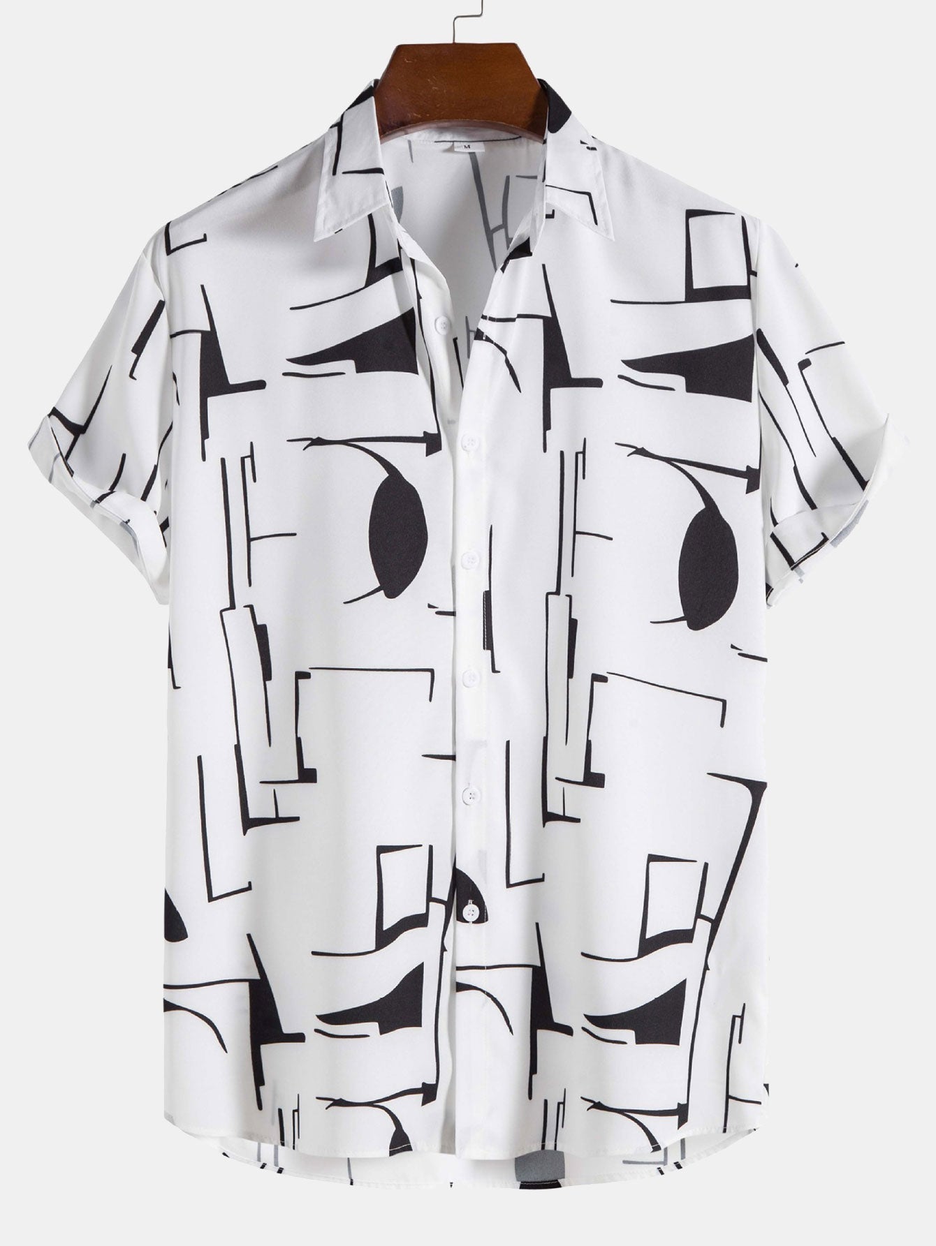Shirt mit abstraktem Druck und Knöpfen