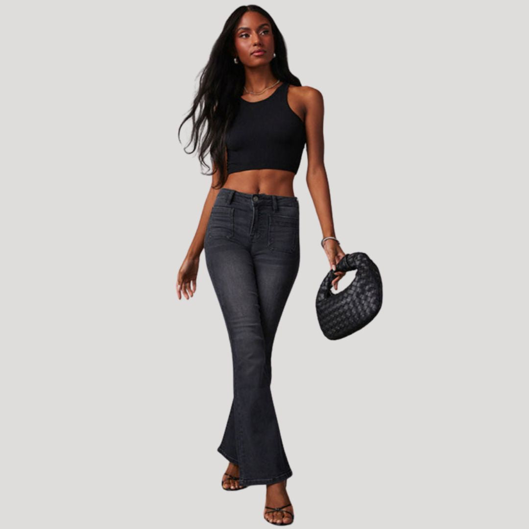 Schicke Bootcut-Jeans mit niedriger Taille