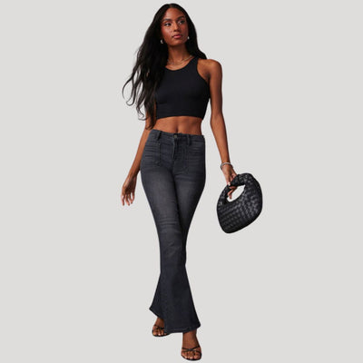 Schicke Bootcut-Jeans mit niedriger Taille