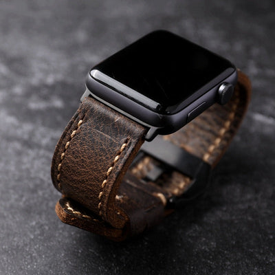 Handgefertigtes Erstklassiges Rindslederarmband für die Apple Watch