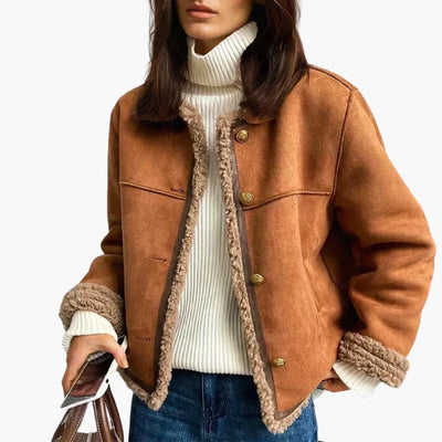 Hannah | Schafsleder Knopfjacke