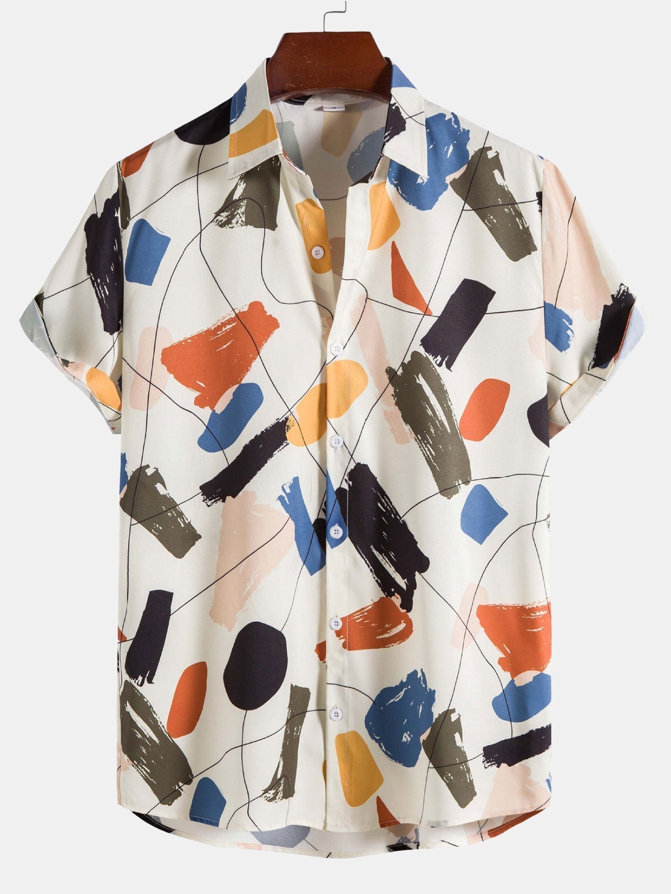 Shirt mit handgezeichnetem Farbdruck