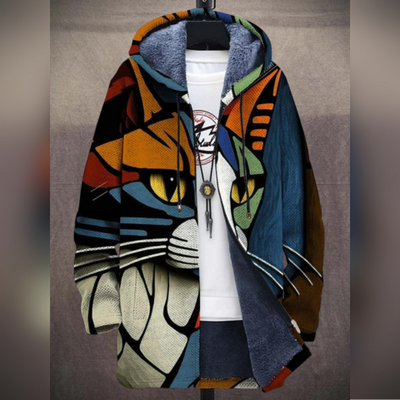 Kittea - Strickjacke mit abstrakter Katze