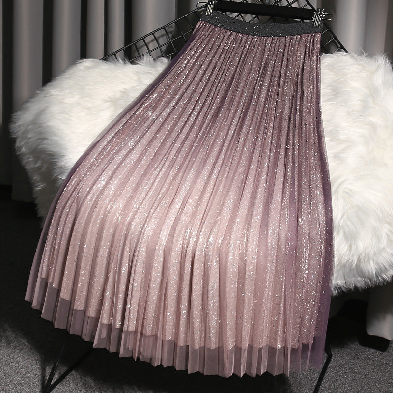 Emma – Plissierter Damenrock mit Farbverlauf