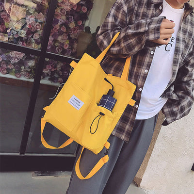 Wendy – Stilvolle Harajuku Canvas Tasche mit Fächern für Frauen