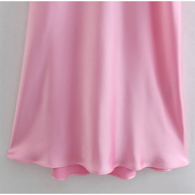 Sophie – Elegantes Satin-Maxikleid mit schmalen Trägern für Damen