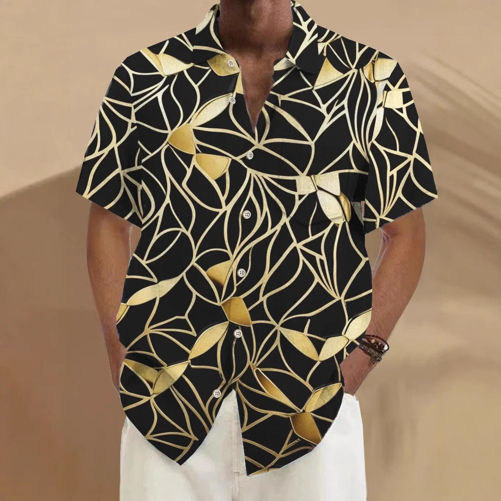 Desmond – Lässiger bedruckter Herren-Cardigan mit kurzen Ärmeln für den Sommer