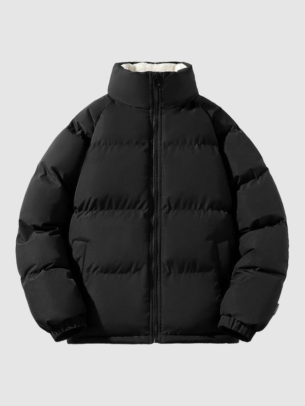 Fleecegefütterte Herren-Pufferjacke mit Wattierung