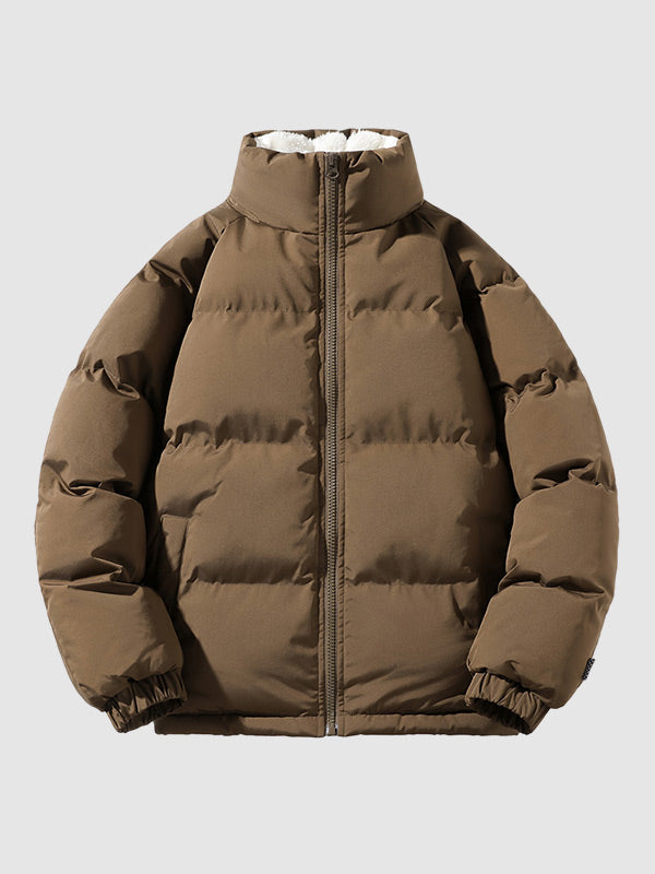 Fleecegefütterte Herren-Pufferjacke mit Wattierung