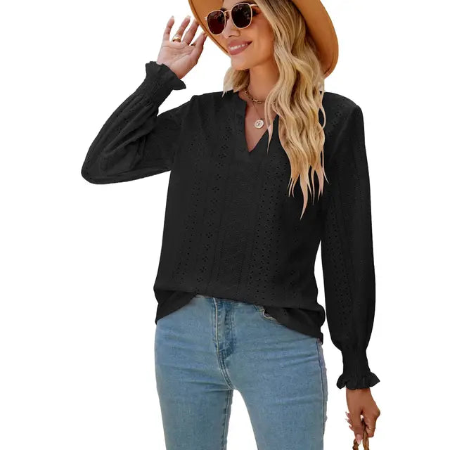 Elegantes Shirt mit V-Ausschnitt für Frauen