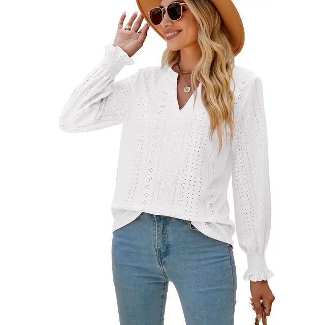Elegantes Shirt mit V-Ausschnitt für Frauen
