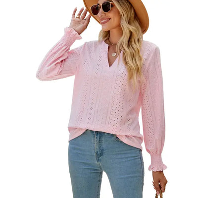 Elegantes Shirt mit V-Ausschnitt für Frauen