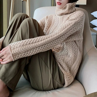 Strickpulli mit Rollkragen