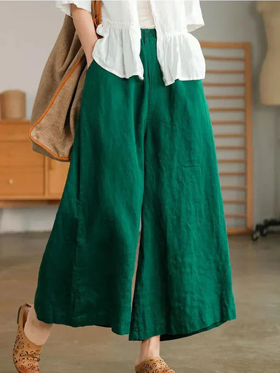 Lässige Leinen-Baumwoll-Hose