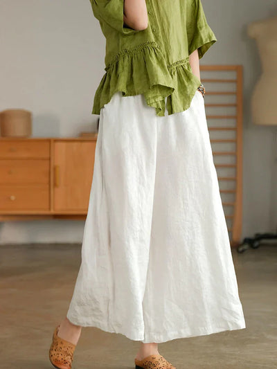 Lässige Leinen-Baumwoll-Hose