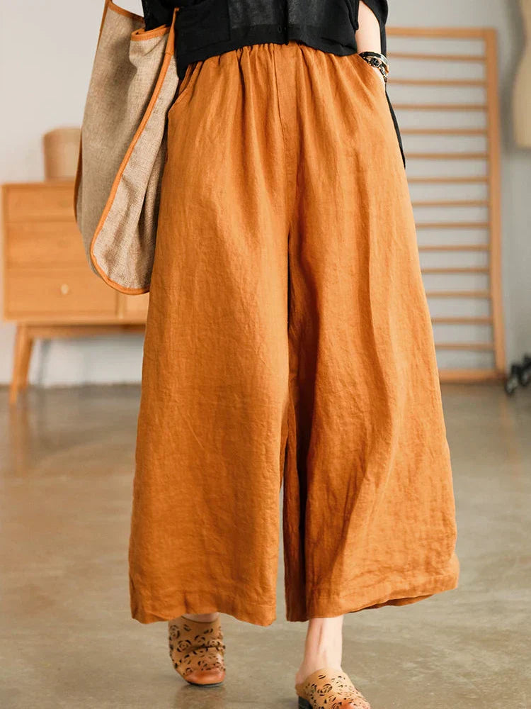 Lässige Leinen-Baumwoll-Hose