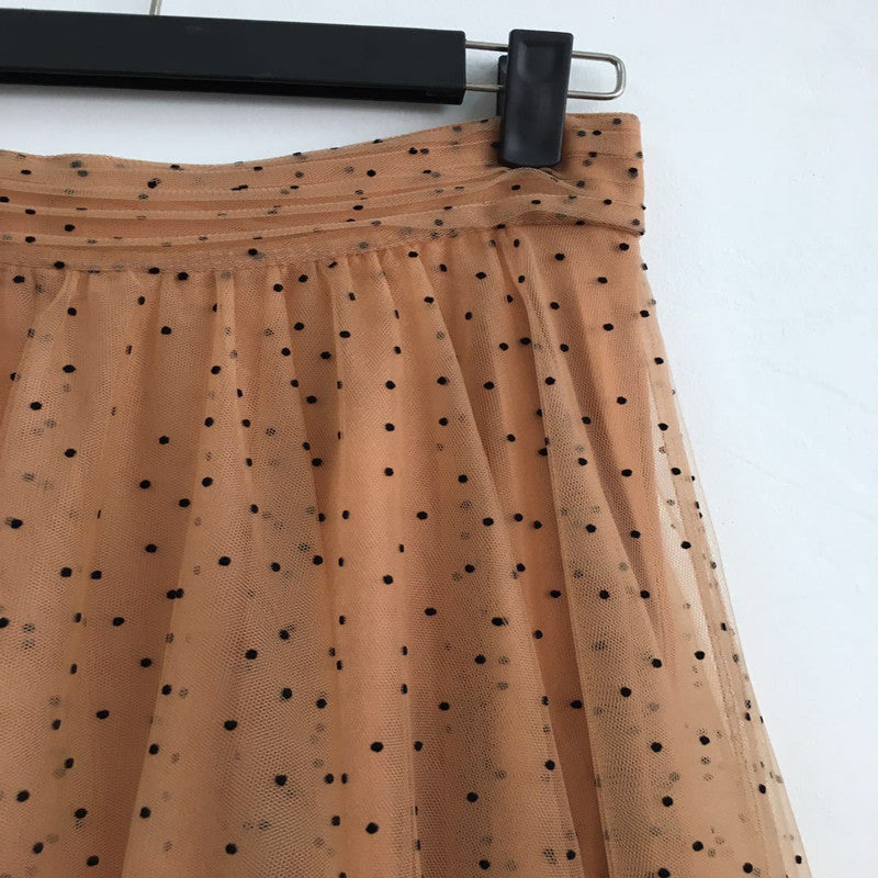 Juliet – Gepunkteter Meshrock mit hohem elastischem Bund