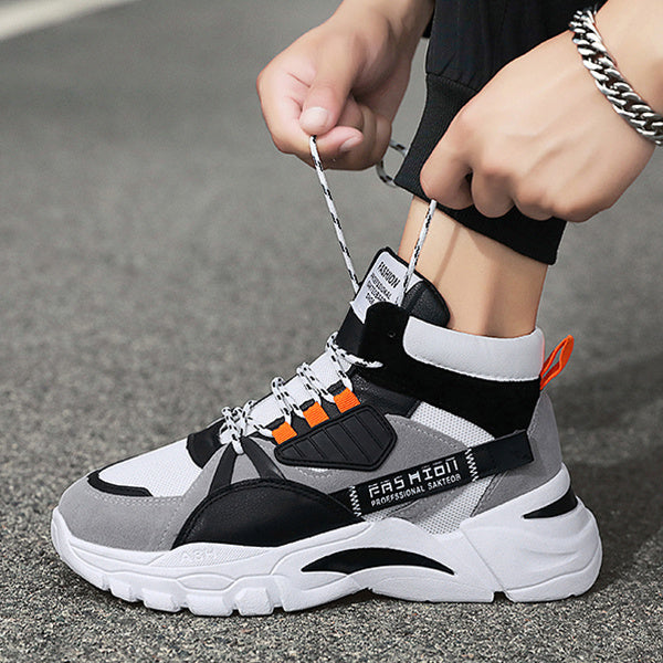Warren – Modische Herren-Schnürschuhe mit farblichen Akzenten und hohem Schaft