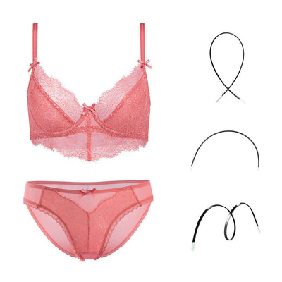 Melissa – Transparente Stickerei-Dessous mit BH und Höschen