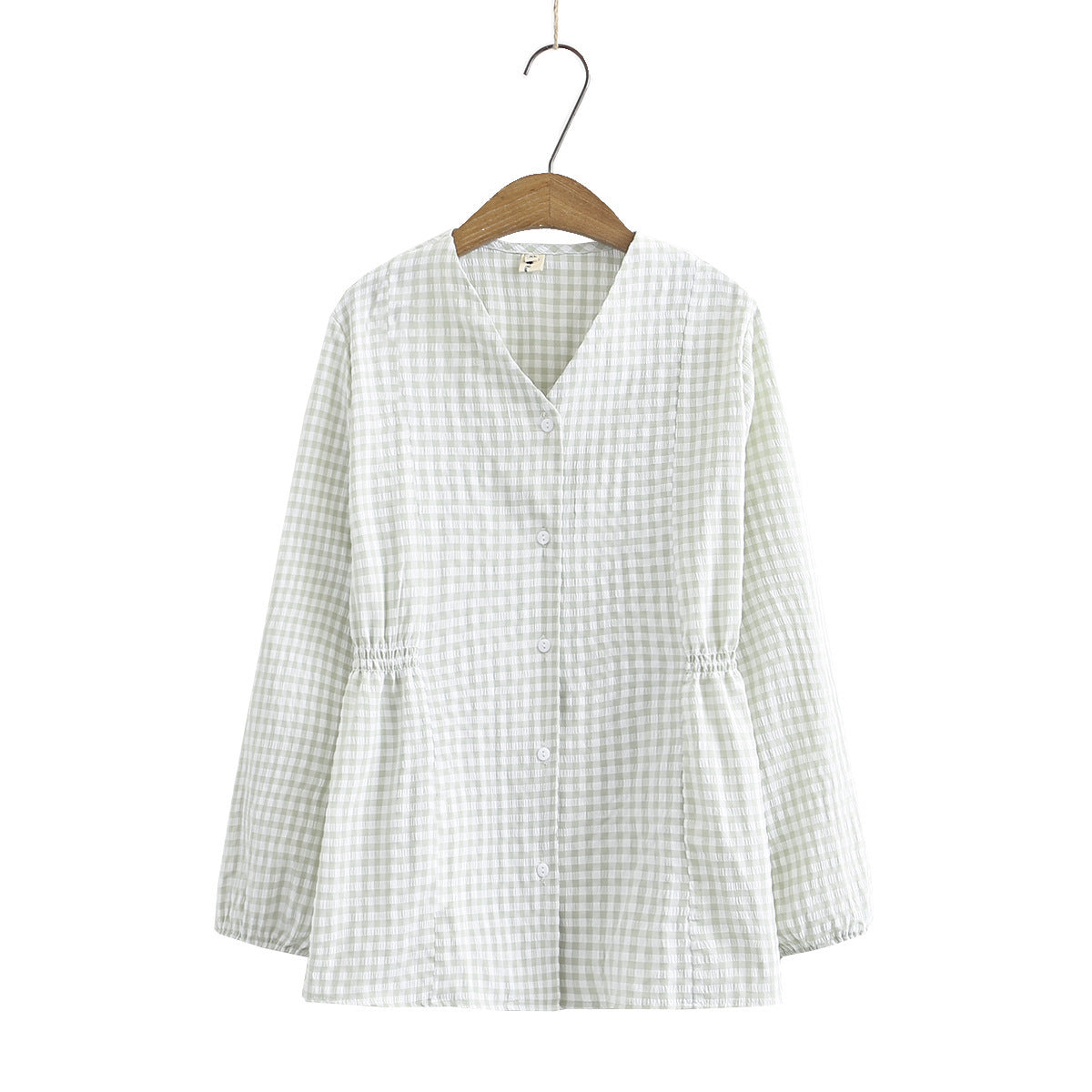 Lucy – Schmaler Damen-Plaid-Cardigan mit V-Ausschnitt und langen Ärmeln