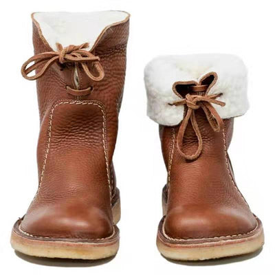 Megan – Warme Damenstiefel mit Kunstfell