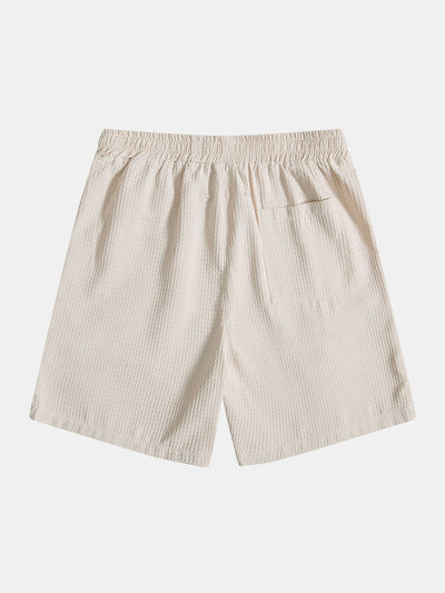 Shirt und Shorts mit Waffelkragen Revere-Kragen