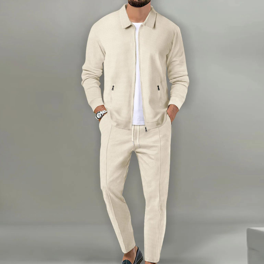 Herren Freizeitanzug – Stilvolles Zweiteiler-Set mit Jacke & Hose