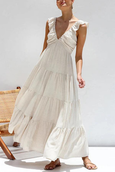 Janna - Elegant long dress with V-neck
