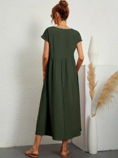 Ruby™ | Elegantes Essentielles Kleid aus Baumwolle und Leinen