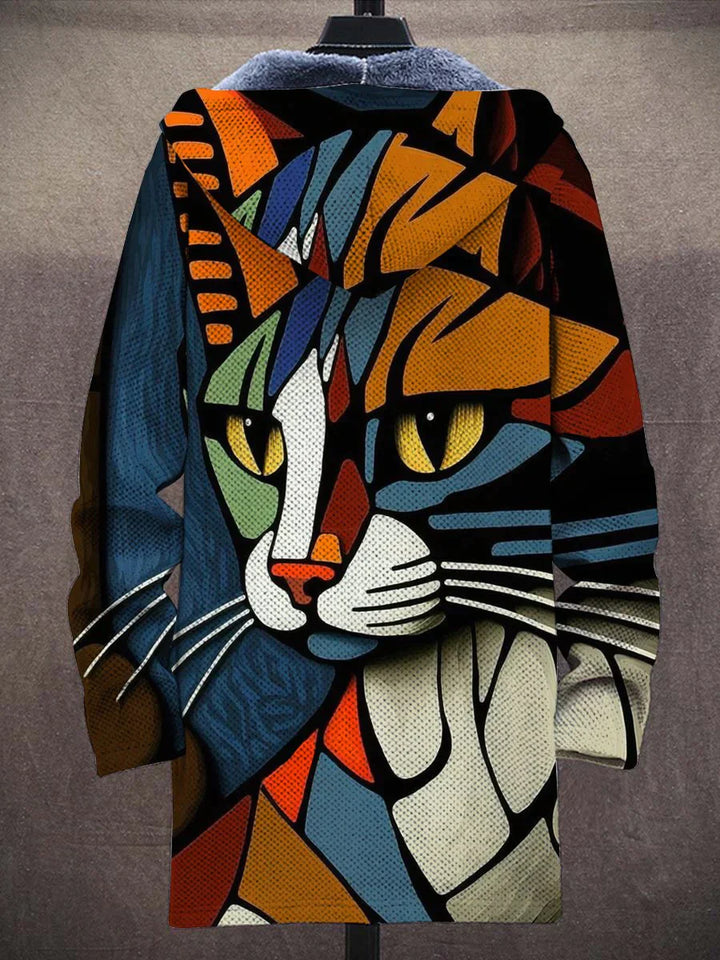 Kittea - Strickjacke mit abstrakter Katze