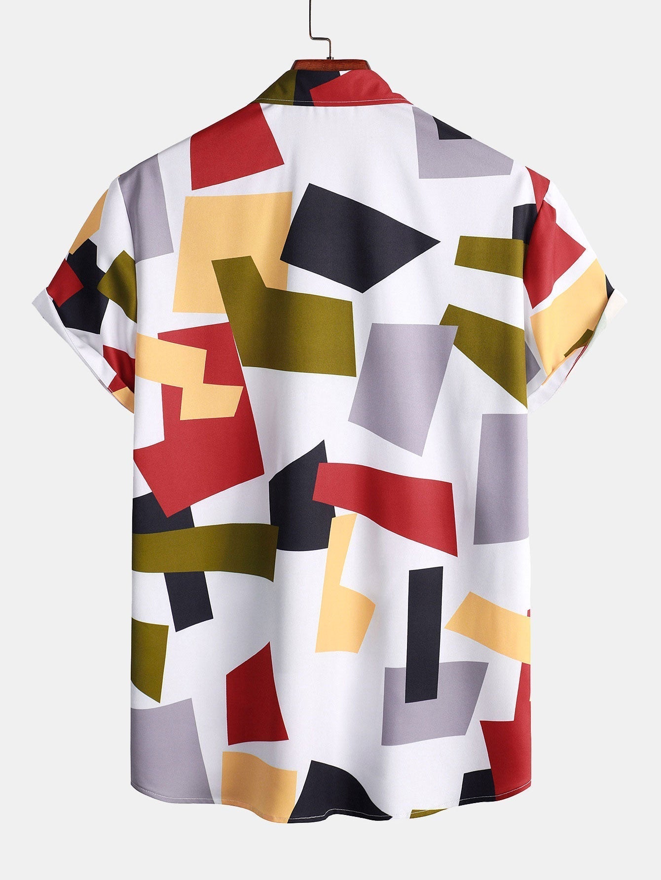 Geometrisches Button-Down-Mieder mit farbigem Druck