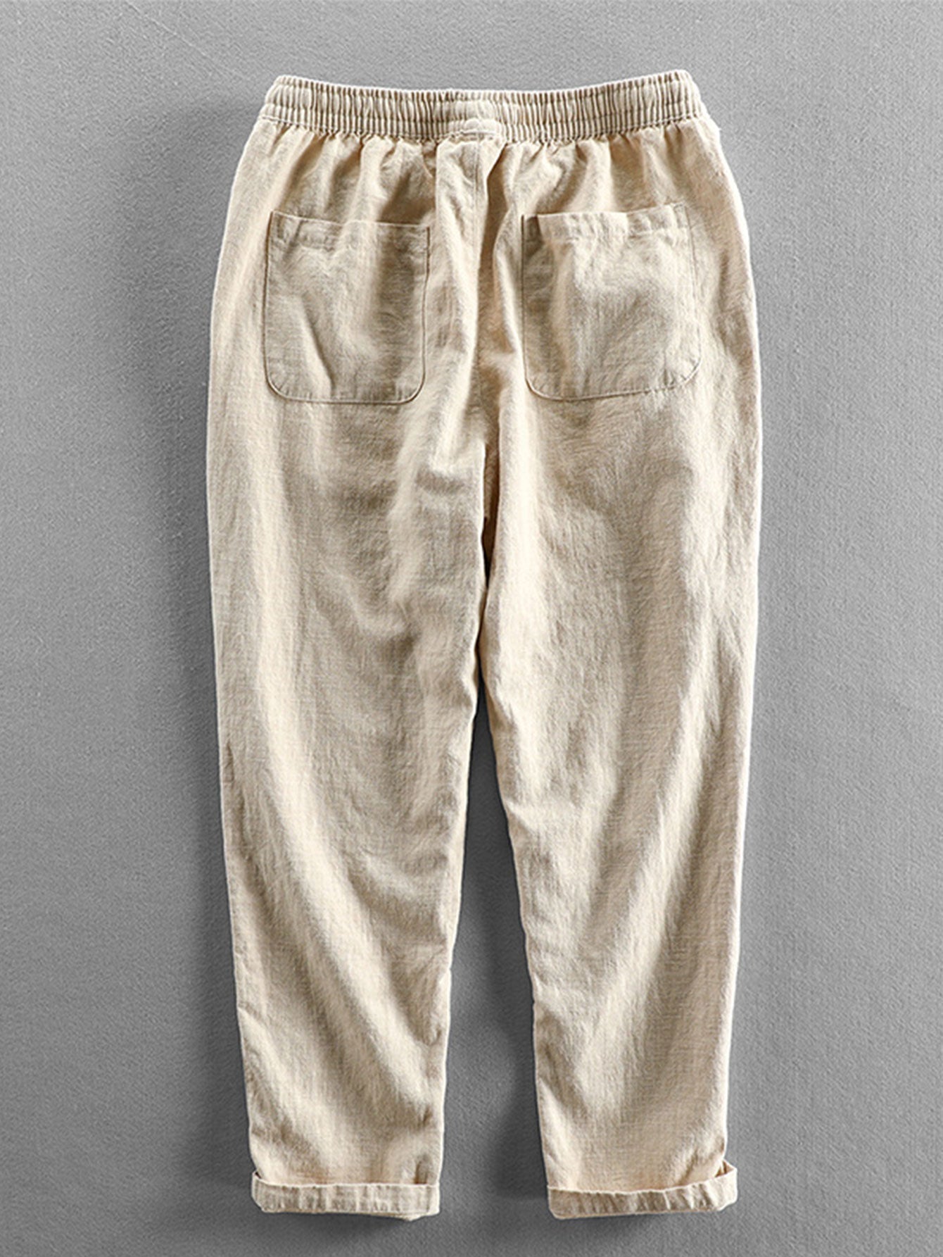Langärmeliges Hemd mit Knopfleiste aus Leinen-Baumwoll-Mischung und Hose aus Leinen-Baumwoll-Mischung