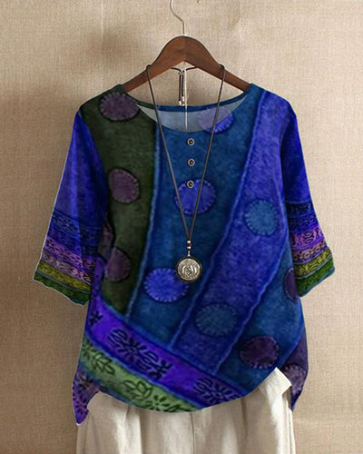 Olivia Must-have Vintage-Top mit Boho-Print