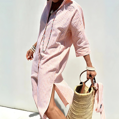 Ellie | Gestreifte Chemise-Robe