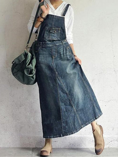 Minka | Lässiges Kleid im Denim-Latzhosen-Stil