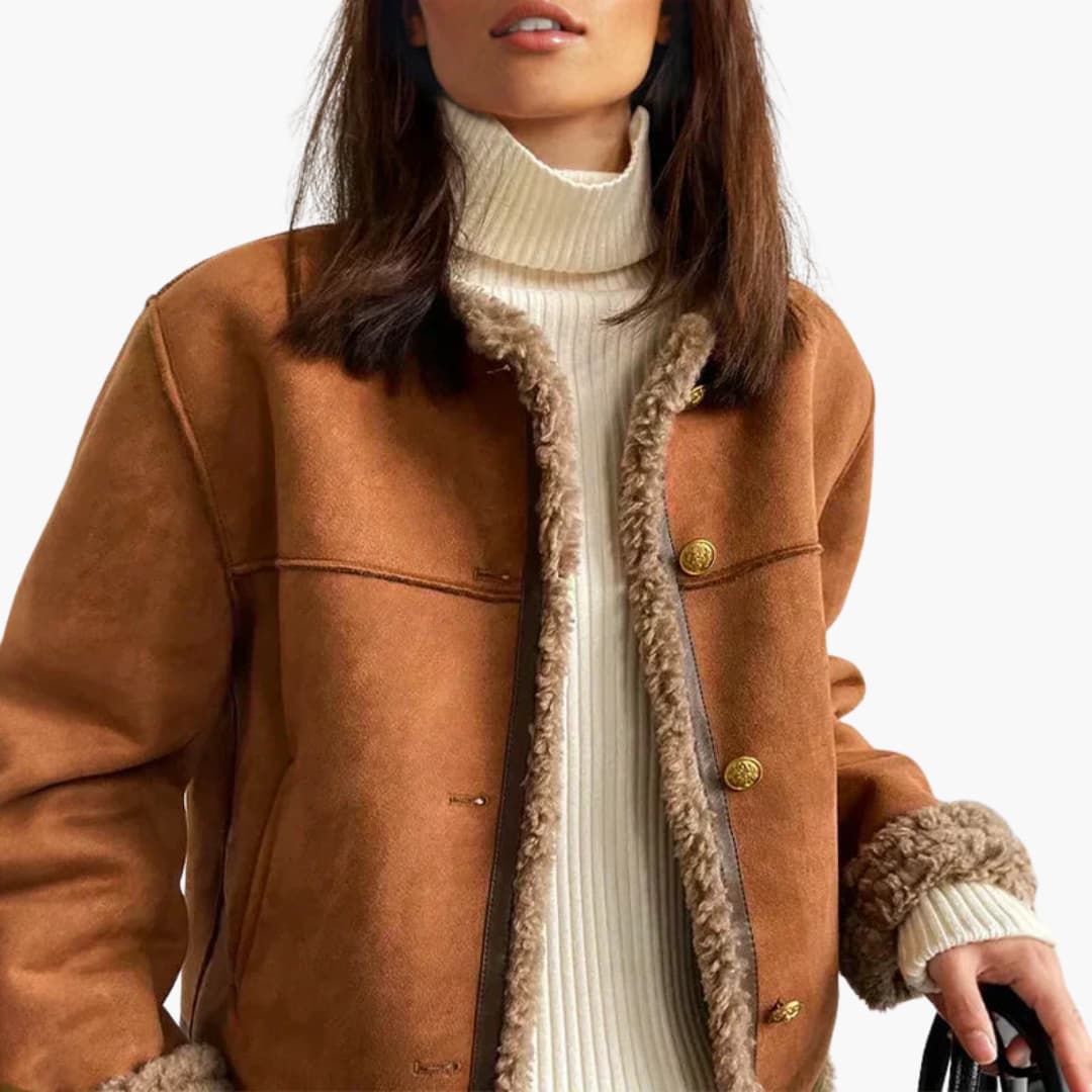 Hannah | Schafsleder Knopfjacke