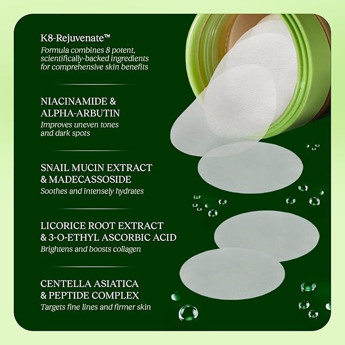 Anti-Aging Pads | Faltenreduzierung & Hautstraffung | Mit Niacinamid & Peptiden | 60 Stück