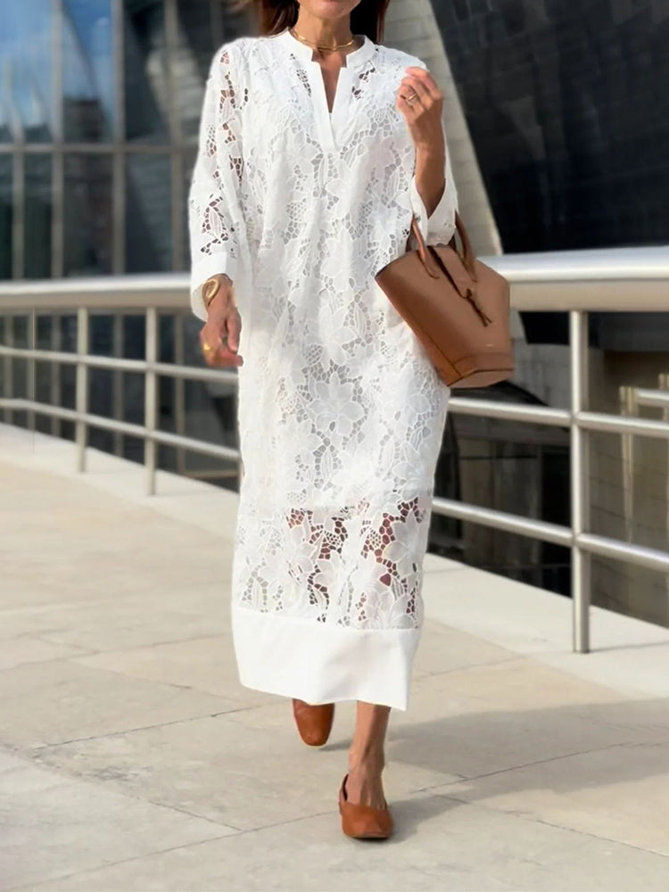 Fenna | Modernes, fließendes, raffiniertes Spitzenkleid