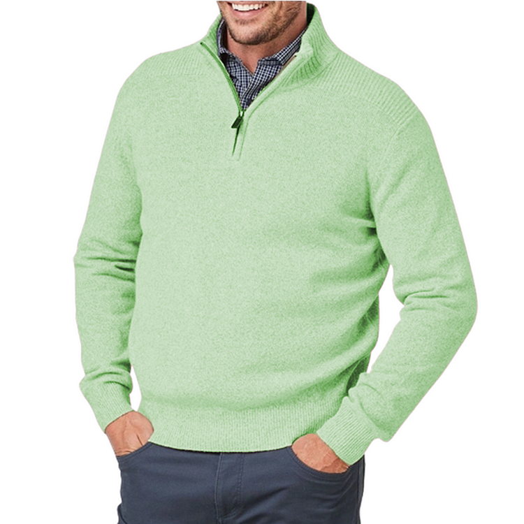 Herren-Pullover mit Dreiviertel-Reißverschluss