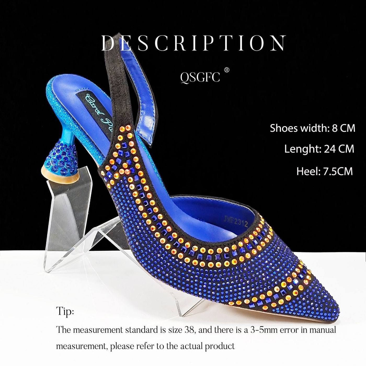 Charlotte – Spitz zulaufende gestreifte Damen High Heels mit Strass