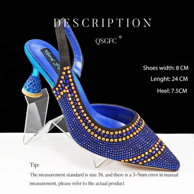 Charlotte – Spitz zulaufende gestreifte Damen High Heels mit Strass