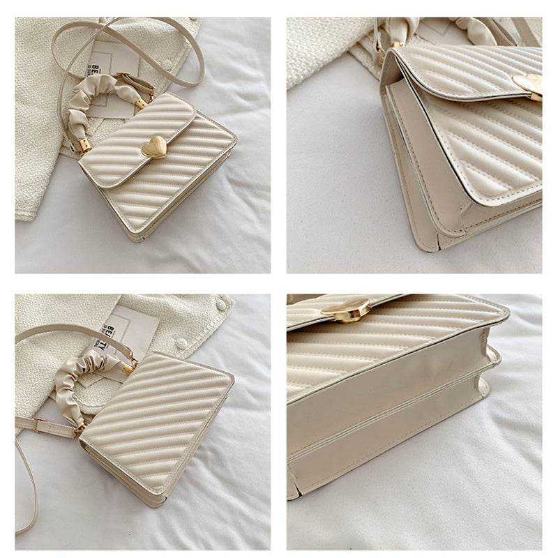Jasmine – Modische Schultertasche mit Ketten und Liebe Metall Design
