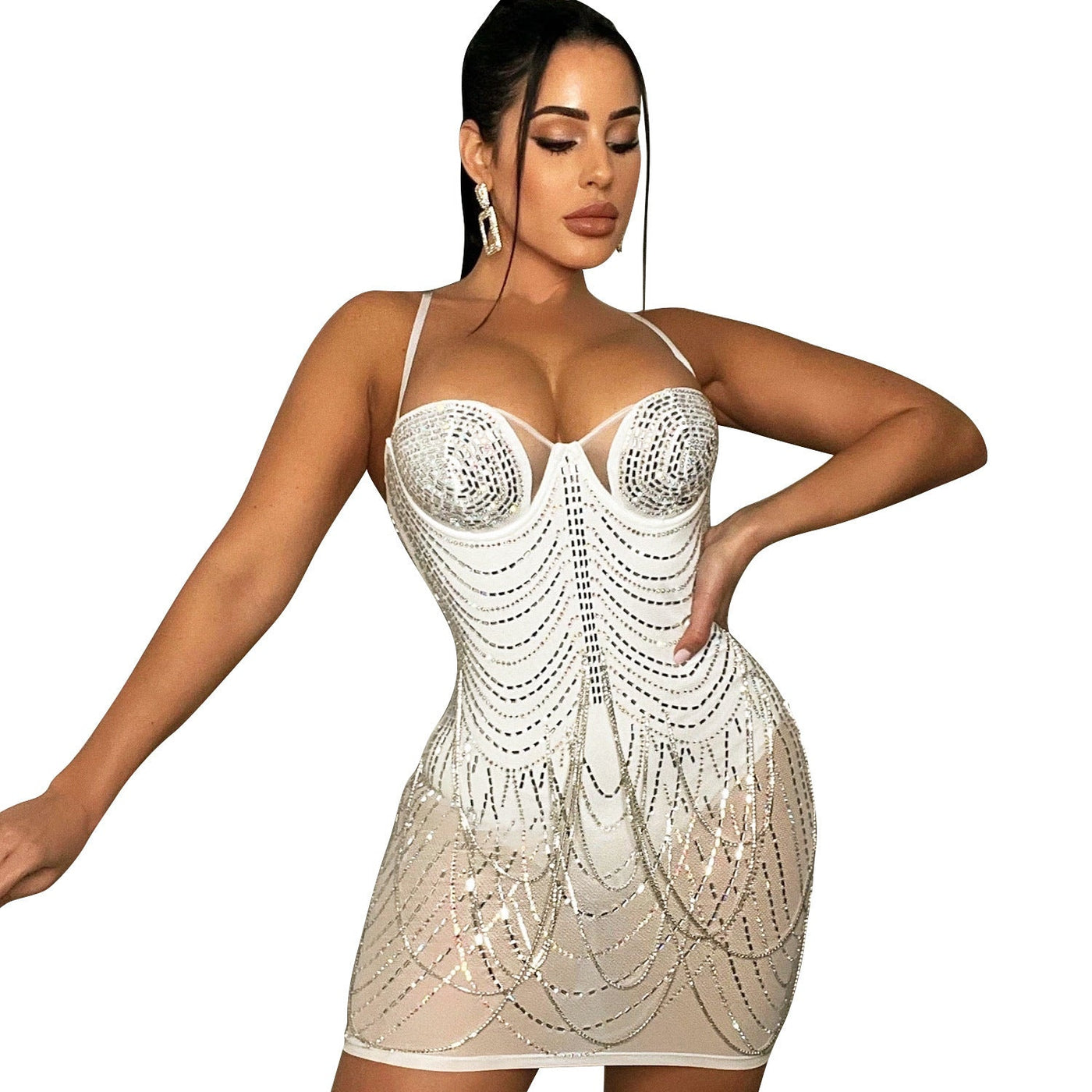 Brenda – Modisches Damenkleid mit Quasten für Partys
