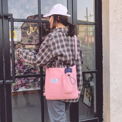 Wendy – Stilvolle Harajuku Canvas Tasche mit Fächern für Frauen