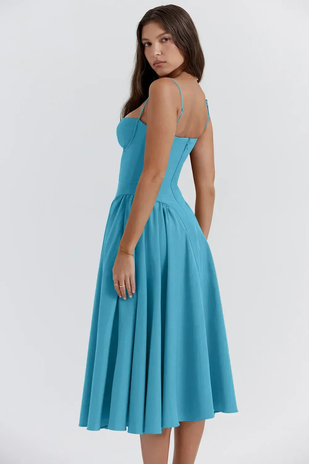 Bärbel | Ärmelloses Midikleid mit Korsettschnitt